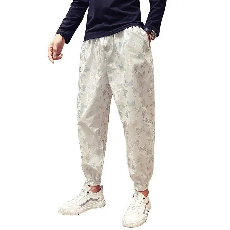 Men's Summer Pants: Bow Print Wide-Leg