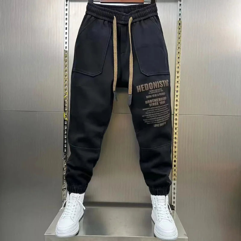 Men's High Waist Lace-Up Casual Guard Pants"