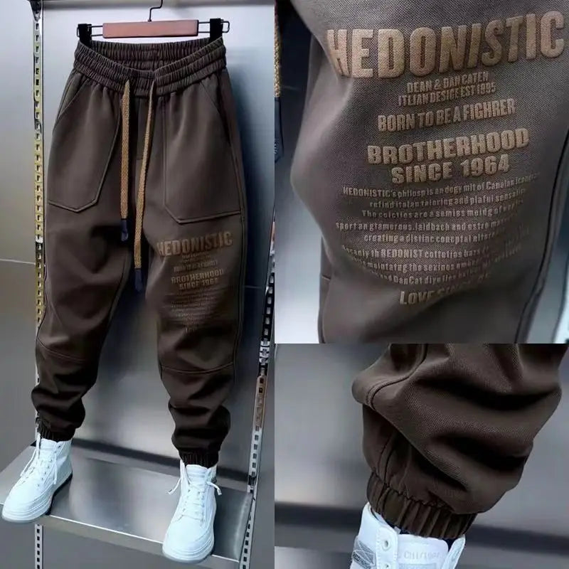 Men's High Waist Lace-Up Casual Guard Pants"