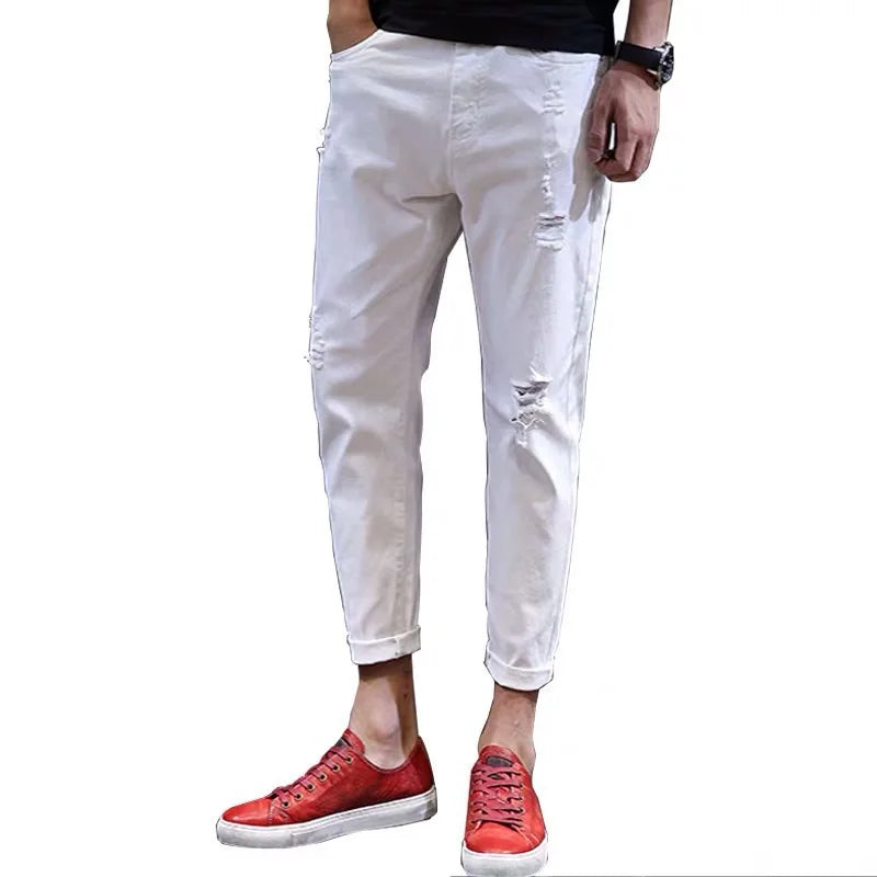 Men's White Ripped Harem Jeans (Spring/Summer)