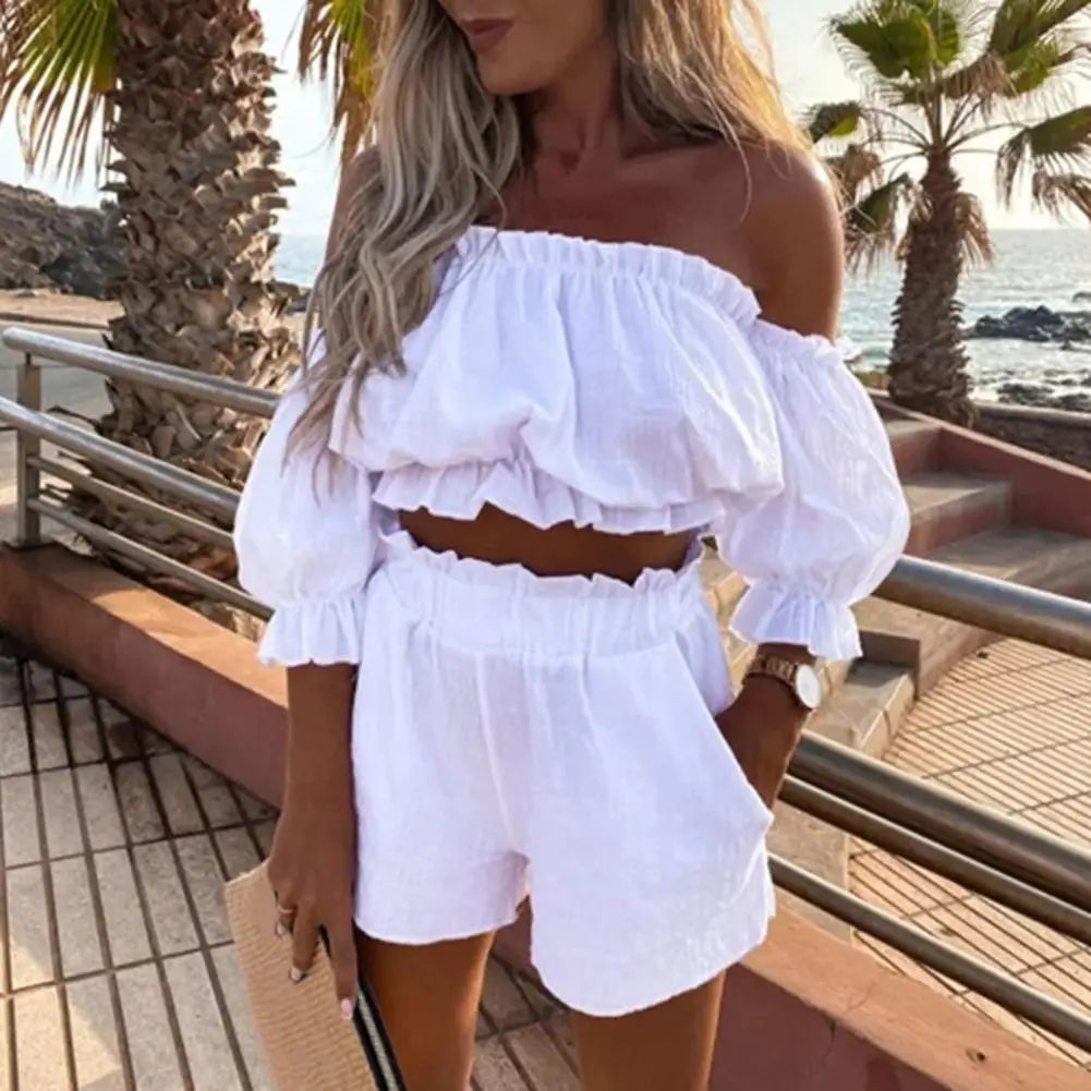 2-Piece Women’s Crop Top and Shorts Set