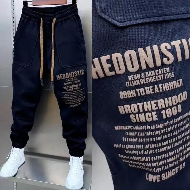 Men's High Waist Lace-Up Casual Guard Pants"