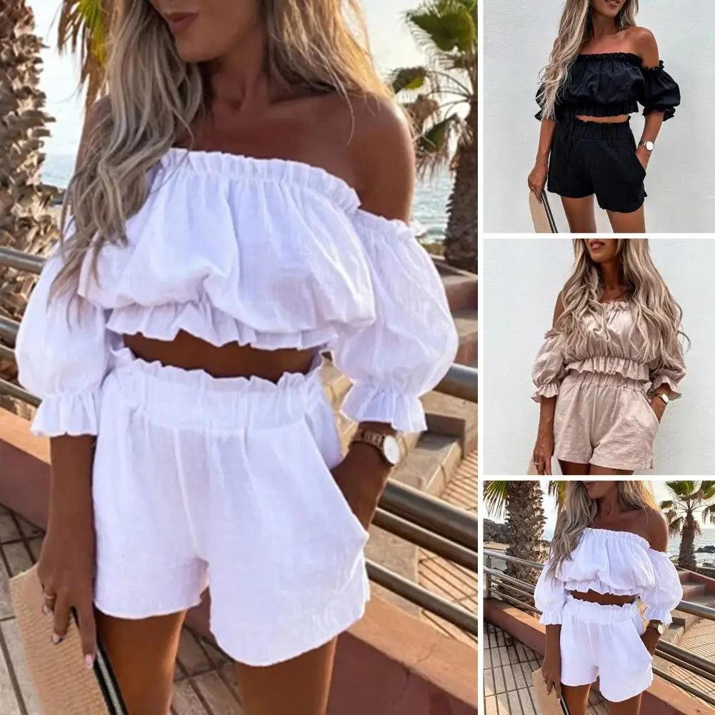 2-Piece Women’s Crop Top and Shorts Set