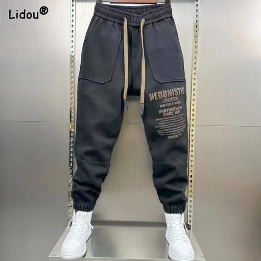 Men's High Waist Lace-Up Casual Guard Pants"